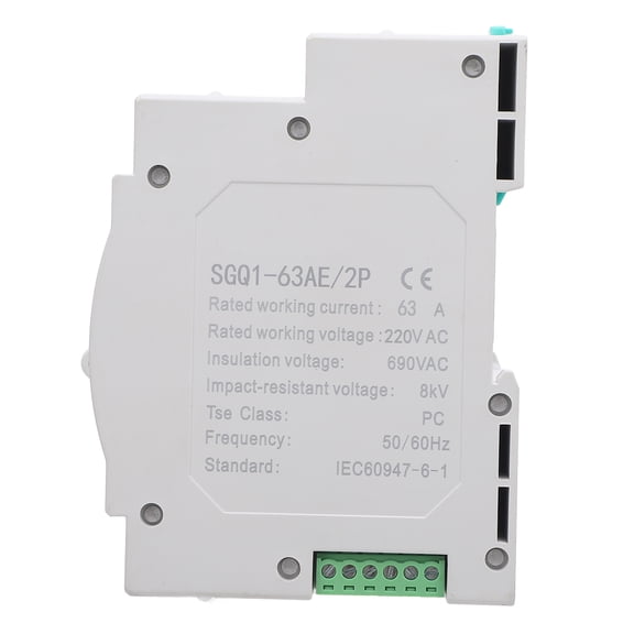 BOKYAN Double Power Automatic Transfer Switch SGQ1-63AE 2P 63A Emergency Generator Changeover ATS 220V Millisecond Fast Response Selector Controller For Backup System