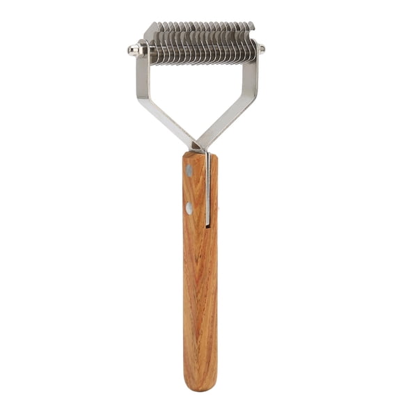 BOKYAN DualSided Pet Undercoat Rake Brush  Knots & Mats Removal, Gentle Massage, Stainless Steel Comb for Dogs & Cats