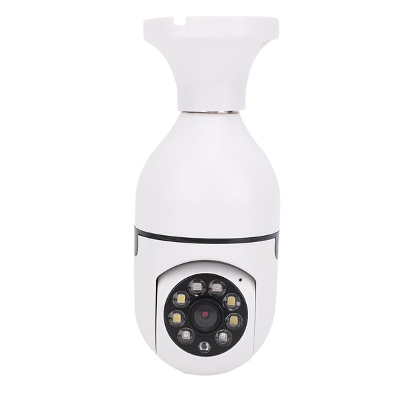 BOKYAN E27 Light Bulb Security Camera 360 Degree Panoramic 480p Wireless WiFi Surveillance with Two-Way Audio, Motion Detection, Night Vision, and 32GB Memory Card Included (6.69 inches / 17 cm)
