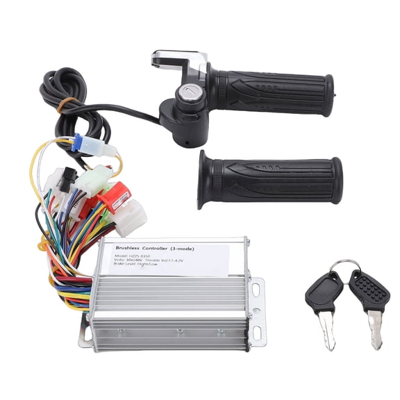 BOKYAN Electric Bike Controller Kit Brushless Motor Controller with Throttle Handle Grip Keys for Electric Scooter Modification (13.78 inches / 35.0 cm)