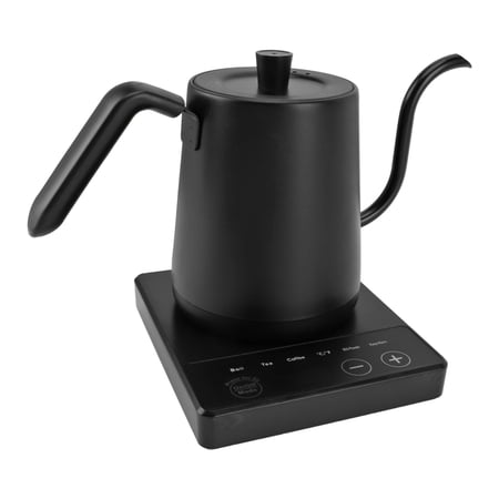 BOKYAN Electric Gooseneck Kettle 1000W for EU, 800ml / 27oz Stainless Steel Pour Over Kettle with 5 Precision Temp Controls, 220V EU Plug, Matte Black Coffee Pot
