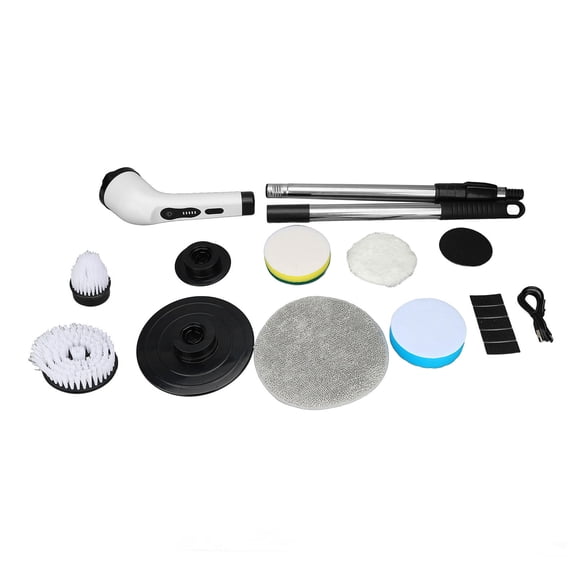 BOKYAN Electric Spin Scrubber with Extendable Handle Cordless Rechargeable Cleaning Brush for Kitchen, Bathroom, Tile & Glass 6 Soft Heads, 97cm Adjustable Reach