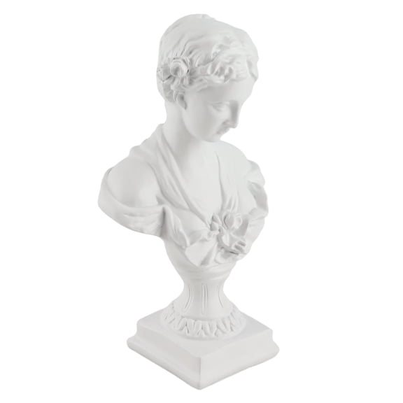 BOKYAN European Style Retro Venus Figure Statue Resin Artwork Classical Bust Sculpture Small Desktop Ornament for Home Office Living Room Decor, White Color, 9.1 Inches