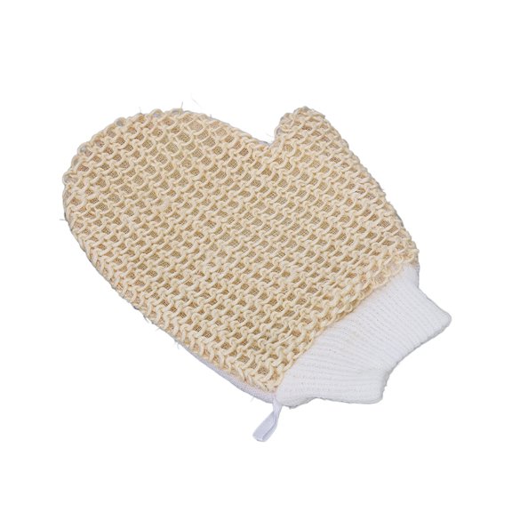 BOKYAN Exfoliating Bath Glove Sisal Body Scrubber Mitt for Men and Women Natural Plant Fiber Dead Skin Removal Massaging Shower Cloth Eco-Friendly Reusable Washable Spa Skincare Tool 8.66 in / 22 cm