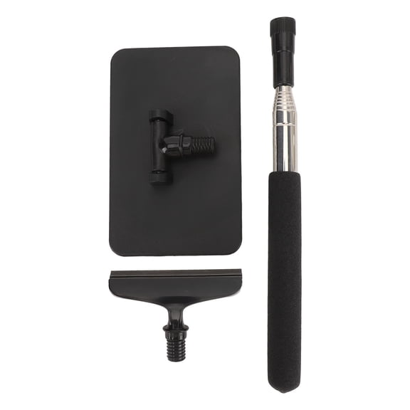 BOKYAN Extendable Side Mirror Squeegee Retractable Pole, NonSlip Handle, UltraFine Cloth, Stainless Steel, Universal Car Window Cleaner