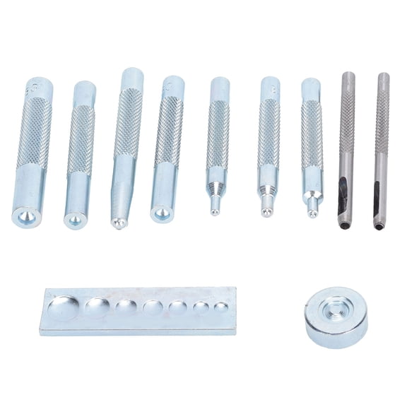 BOKYAN Eyelet Die Punch Tool and Snap Rivet Setter Heavy Duty Carbon Steel Hole Punch Tool Kit for Leather Craft Accessories, Multi Size Sets (12 Inches / 30.5 cm)