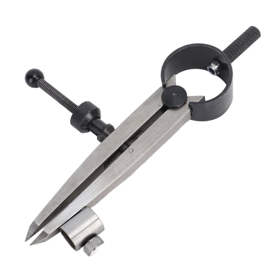 BOKYAN Flat Leg Spring Caliper 3 inches / 75mm Adjustable Lockable Steel Compass Divider with Pen Sleeve for Woodworking and Leather Making