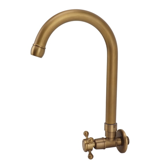 BOKYAN Garden Outdoor Faucet Antique In Wall Frost Crack Prevention 360 Degree Rotation Single Cold Water Faucet Tap Round Mouth (14.57 inches / 37 cm)