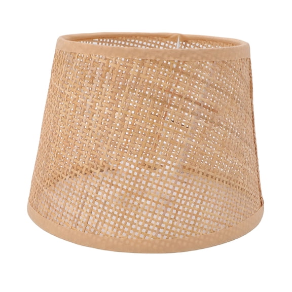 BOKYAN Hand Crafted Rattan Woven Lamp Shade Retro Boho Chic Replacement Basket Lampshade for E27 E14 Table Lamp Pendant Light Fixture, 8.7 Inches / 22 cm