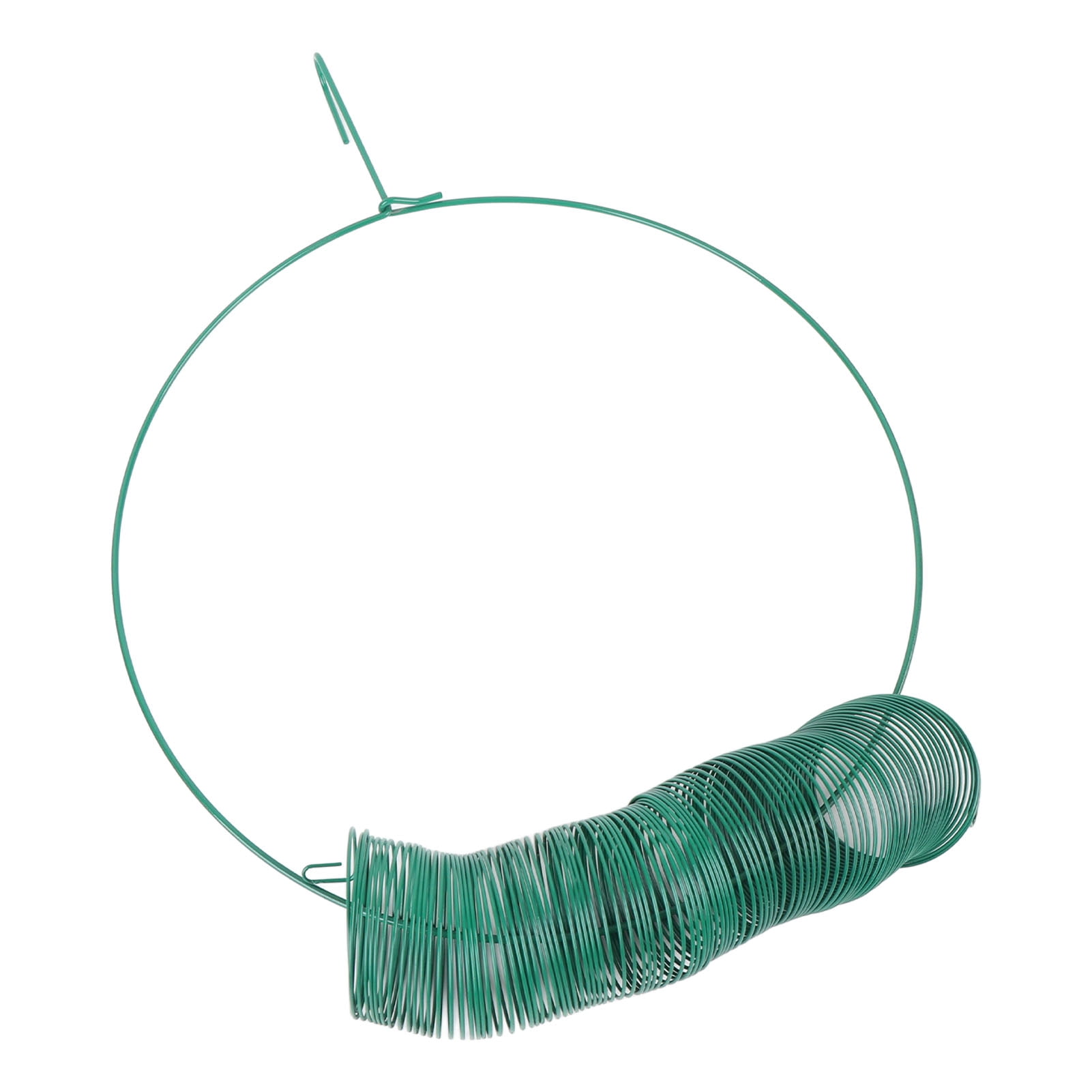 BOKYAN Hanging Wreath Bird Feeder Carbon Steel Large Capacity Portable Peanut Bird Feeder with Hanging Hook for Garden Outdoor Green 16.9 inches / 43 cm