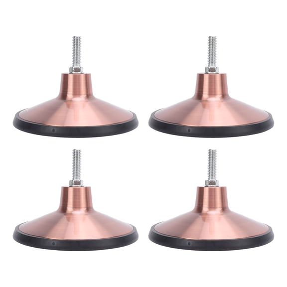 BOKYAN Heavy Duty Pool Table Leg Levelers Set of 4 Bronze Adjustable Billiard Table Leveling Feet Risers with Rings and Screws for Game Room Furniture Accessories (11.4 inches / 29 cm)
