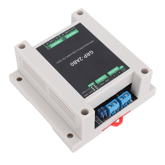 BOKYAN Industrial Grade GPIO Relay Module ABS Rail Enclosure with Optocoupler Isolation High Low Level Trigger 2 Channel Protection Board (14x10x4 cm / 5.51x3.94x1.57 inches)