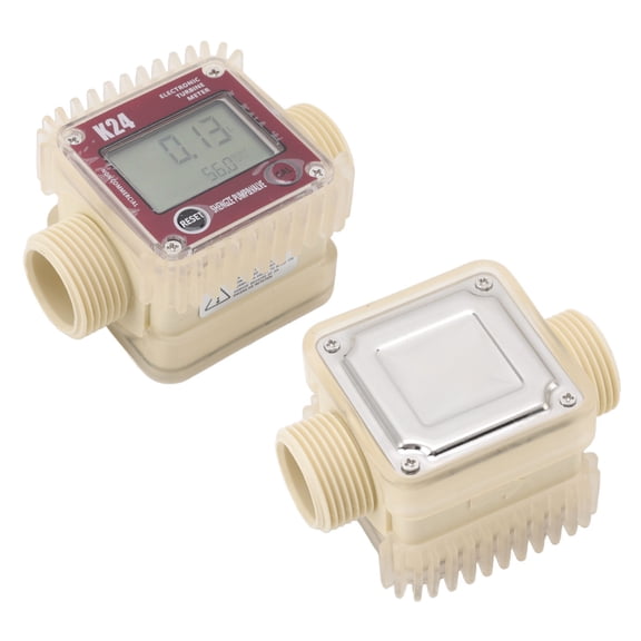 BOKYAN K24 Digital Turbine Flow Meter 20BAR High Accuracy LCD Display G1 Male Thread Fuel Flowmeter for Diesel Gasoline Kerosene and Chemical Liquids (3.9 x 3.0 x 2.2 inches / 10 x 7.5 x 5.5 cm)