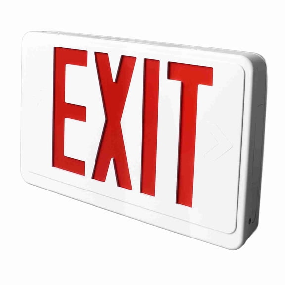 BOKYAN LED Emergency Exit Sign Professional IP30 Protection Grade Long Lasting Red LED Exit Sign for Business AC85-265V Battery Backup (12.60 in / 32 cm)