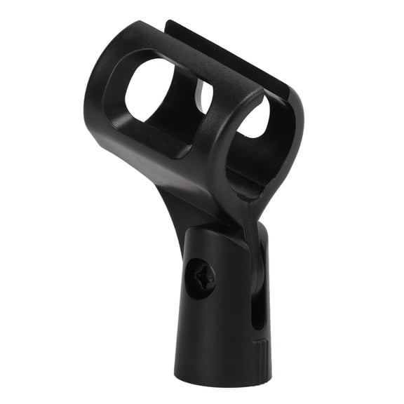 BOKYAN Large Universal Stage Microphone Holder Clip Stand for Wireless and Dynamic Mics, 3/8 to 5/8 inch Screw Adapter Included, Durable Plastic Construction, Ideal for Studio and Live Performances