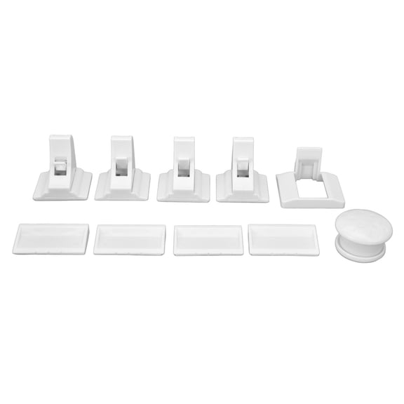 BOKYAN Magnetic Child Safety Lock Kit 4 Adhesive Drawer & Cabinet Locks with Key, NC/NO Switch, RuFeB Magnet, Hidden Baby Proofing