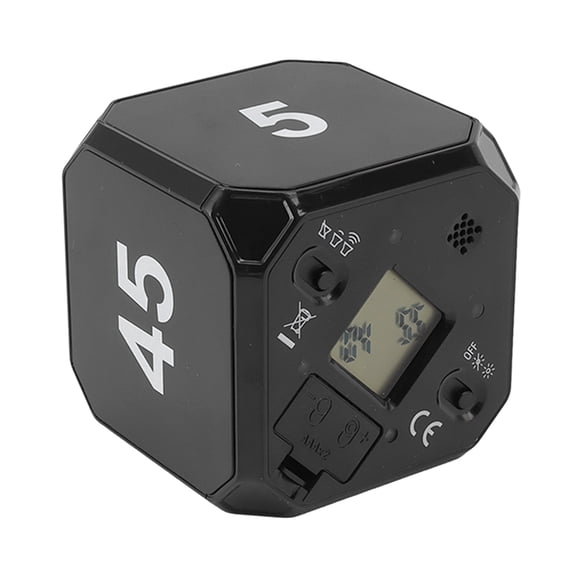 BOKYAN Magnetic Cube Flip Timer Digital Clock for Kitchen Study Mute, Black, 2.4 inches / 6 cm