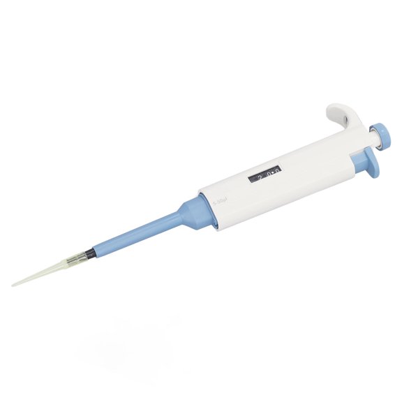 BOKYAN Manual Single Channel Pipettor with Digital Window, 5-50ul Adjustable Variable Volume Micropipette for Laboratory Scientific Experiments, Includes Wrench & Suction Tip, 11.02 inches / 28 cm
