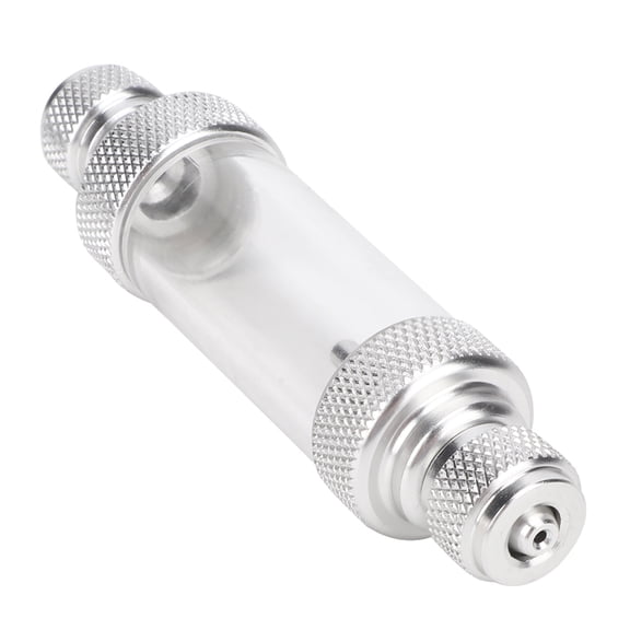 BOKYAN Metal CO2 Water Plant Non Return Bubble Counter Accessory for Fish Aquarium Tool Silver Dual Head with Micro-adjuster for Solenoid Valve Regulator
