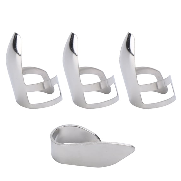 BOKYAN Metal Finger Picks Set for Guitar 3Pcs Index Finger 1Pc Thumb Premium Musical Instrument Accessories with Storage Box (1.4 x 0.7 inches / 36 x 17mm)