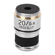 BOKYAN Microscope Objective Lens 20X, Brass Chrome Plated with RMS Interface, Biological Microscope Accessory for Science and Education 2.36 inches / 6 cm