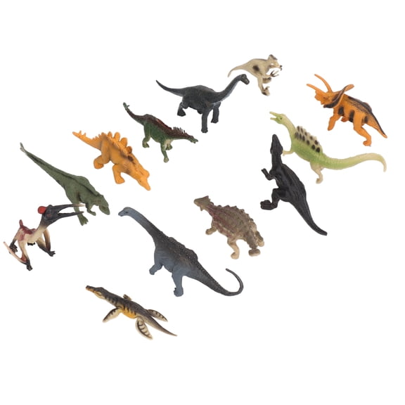 BOKYAN Mini Dinosaur Figures Set for Kids, 12 Pcs Simulation Static Little Dinosaur Figurine Small Dinosaur Toy Pack (13 inches / 33.0 cm)