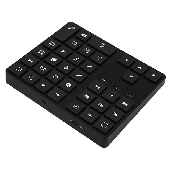 BOKYAN Mini Drawing Keyboard, 35 Keys Wireless Single Handed Ergonomic Shortcut Graphic Tablet Keypad for iOS and Mac OS X, 6.69x5.12x1.18 inches / 17x13x3 cm, Black