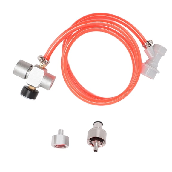 BOKYAN Mini StainlessSteel CO Regulator with 1m Red Hose  Versatile Beer, Coffee & Soda Keg Control Kit