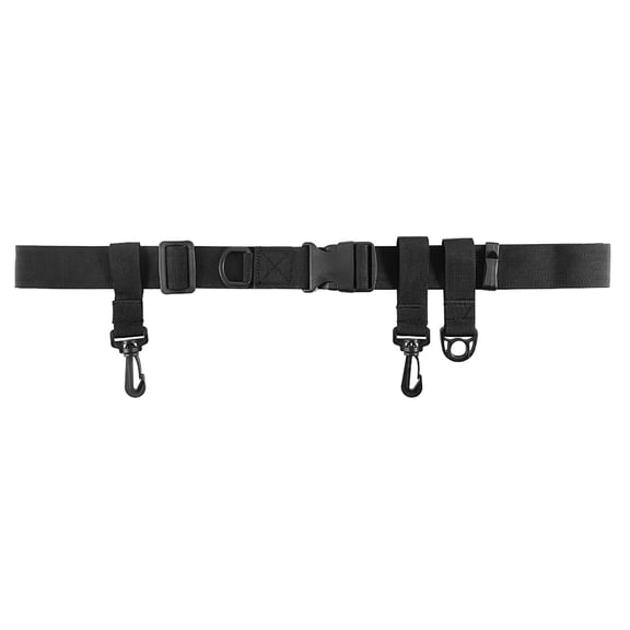 BOKYAN Multi Functional Adjustable 31 to 58 Inches / 78 to 147 cm Fishing Waist Belt with Hanging Hooks and D-Rings Durable Nylon Tackle Accessory for Wading Black