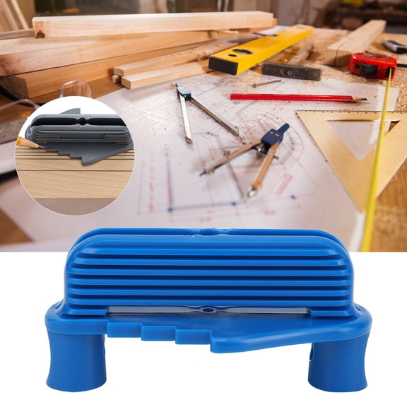 BOKYAN Multifunctional Woodworking Center Scriber British System Center Line Scribing Tool - Heavy Duty Carpentry Gauge for Accurate Measurement, 3.9 x 2.3 x 2 inches / 100 x 58 x 50 mm, Blue