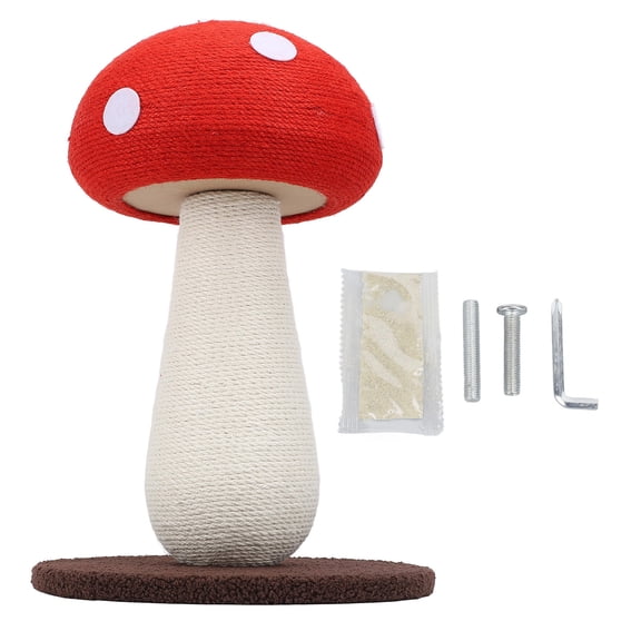 BOKYAN MushroomShaped Cat Scratcher Compact, Colorful Sisal Post for Kittens, FurnitureFriendly, SpaceSaving Design