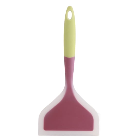 BOKYAN Non-Stick Silicone Spatula Wide Turner for Cake Steak Pizza, Green Handle Kitchen Utensil (11.0 inches / 28 cm)