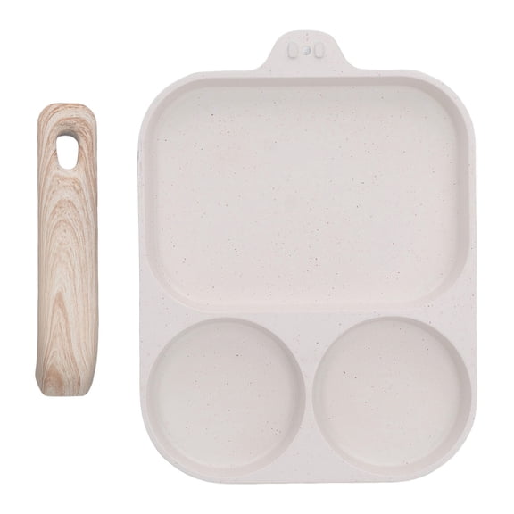 BOKYAN Nonstick Egg & Pancake Frying Pan 3Section Square Grill, Comfortable Handle, Aluminum Alloy, Universal Induction & Gas Stove
