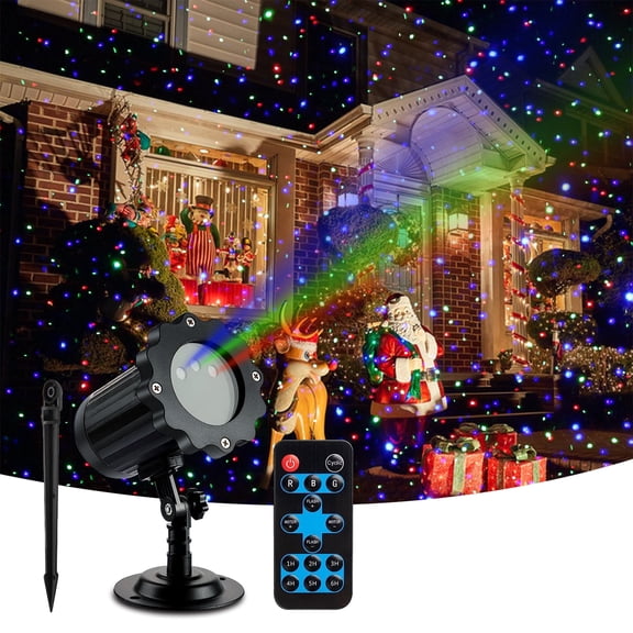 BOKYAN Outdoor Garden Christmas Light Projector Red Green Blue RGB Remote Control Waterproof IP65 Holiday Decorative Landscape Lighting