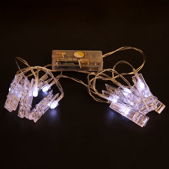 BOKYAN Photo Clip LED Lamp Ornaments String Lights Party Festival Hanging Decoration Soft White 1.2m / 3.9ft 10 LEDs Battery Operated Room Decor For Birthday Wedding Dormitory Everyday Use