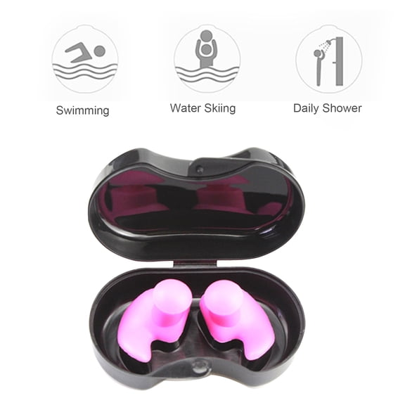 BOKYAN Pink Spiral Waterproof Swimming Ear Plugs Reusable Silicone Earplugs for Adults Water Sports Showering Bathing Surfing Snorkeling (1 Pair)