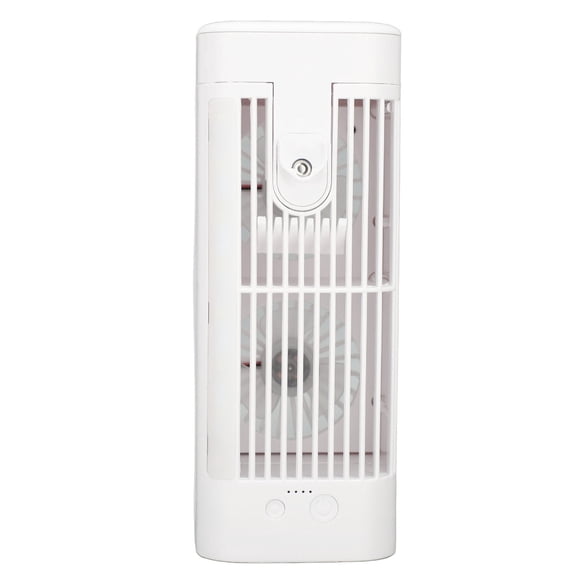 BOKYAN Portable Air Conditioner with Light USB Plug 3 Speed Dual Fans Portable Mini Air Cooler with 120mL Large Water Tank and Quiet Operation for Bedroom Office Table Desktop Air Conditioner Fan