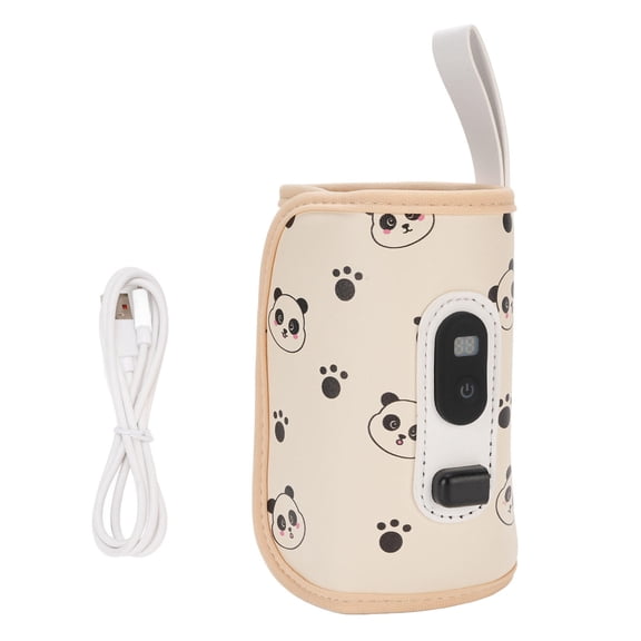 BOKYAN Portable Baby Bottle Warmer with 21Level Digital Temperature Control, LED Display, USB Power, AllBottle Compatibility, Safe PU Leather Design