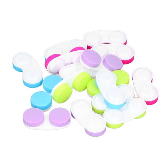 BOKYAN Portable Contact Lens Case Box, Colorful Contact Lens Soak Storage Container for Travel & Outdoor Activities, Reusable Leakproof Eye Care Kit Box (16 Pieces / 4 Colors)