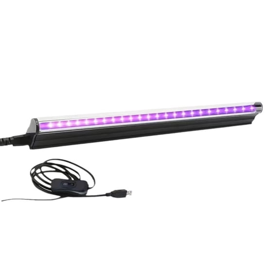 BOKYAN Portable LED UV Blacklight Bar, 1 Pack 5W 11 Inches / 27.9 cm USB Plug and Play Black Light, 380-400nm Wavelength Stage Lighting for Glow Party, Body Paint, and Fluorescence Detection