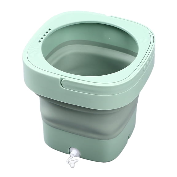 BOKYAN Portable Mini Foldable Washing Machine 8L Capacity with Blue Light Top Load Washer for Dorms RVs Green
