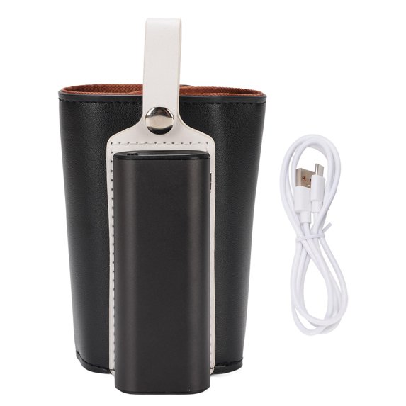 BOKYAN Portable Rechargeable Bottle Warmer Sleeve – 21‑Temperature Settings, Constant Heat, PU Safe Material, Stylish Black Design