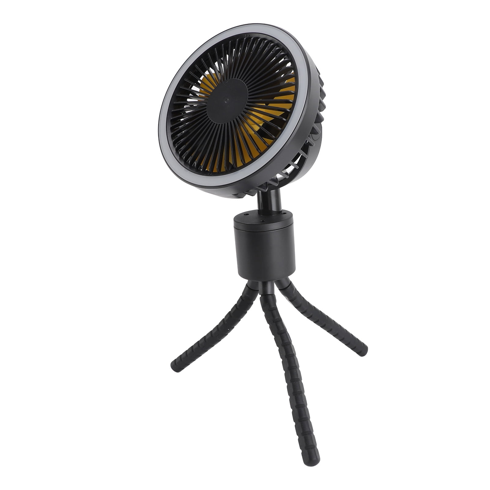 BOKYAN Portable Stroller Fan Handheld LED Night Light USB Rechargeable Flexible Tripod Fan Black 11 inches