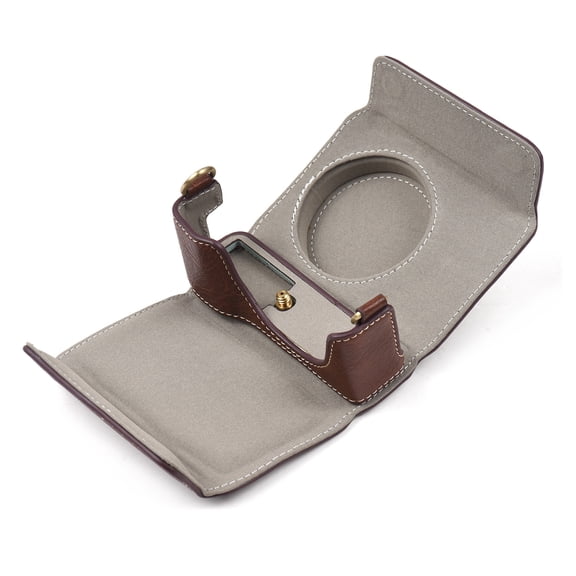 BOKYAN Portable Synthetic Leather Camera Case with Adjustable Shoulder Strap, Protective Carry Bag Replacement for Ricoh GR3 GR III and GR3X Digital Cameras, Brown
