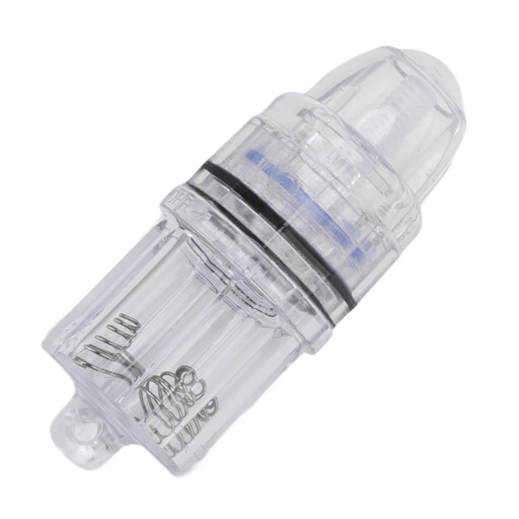 BOKYAN Premium Deep Drop Fishing Light Transparent Plastic AA Battery Powered Waterproof LED Underwater Fish Lure Flash Light for Trolling Sea Freshwater Ocean Blue Equipment, 14 Inches