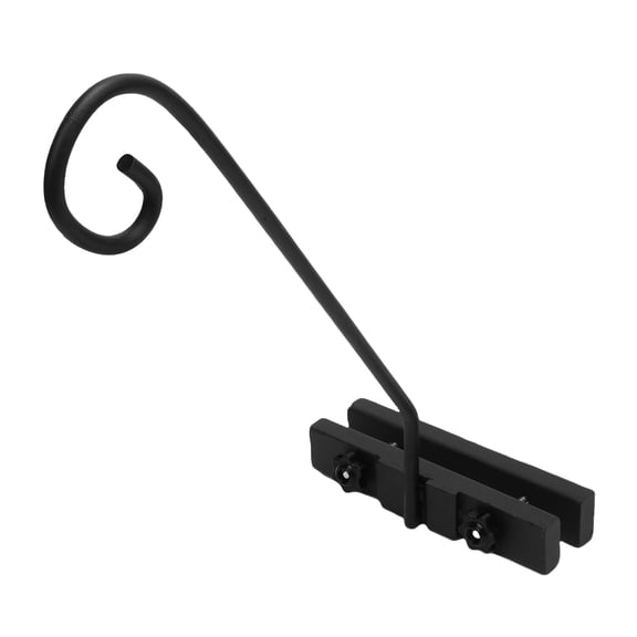 BOKYAN Premium Iron Deck Hook Rail for Hanging Flower Baskets, Heavy Duty Deck Railing Plant Hanger and Bird Feeder Bracket, Easy Install Yard Fence Porch Hook Rail, Black 28 inches / 71.1 cm