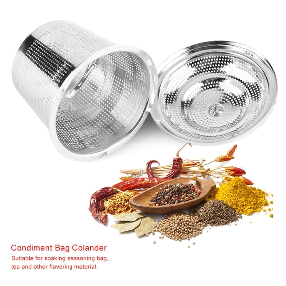 BOKYAN Premium Stainless Steel Seasoning Balls Condiment Bag Colander Mesh Spice Infuser Large Cooking Tools for Kitchen Broth Soups and Tea