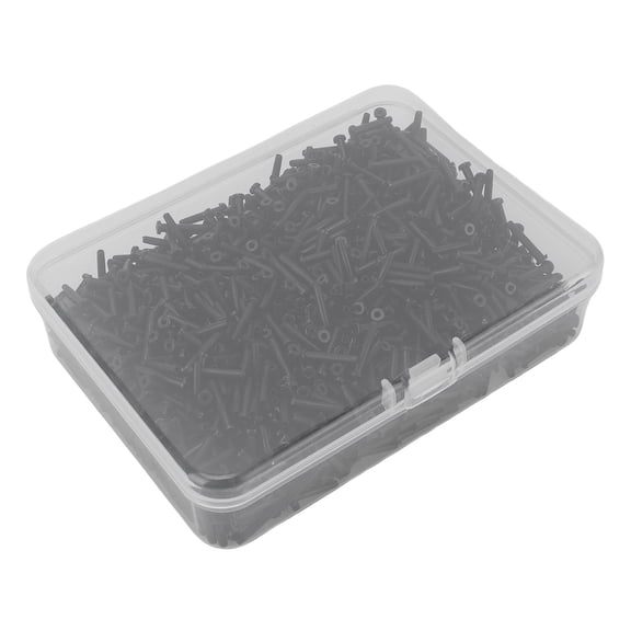 BOKYAN Professional Badminton Grommets Set, Nylon 2.1x13mm Racket Eyelet Protector and Stringing Tool for Replacement Repair, Black (0.08 inches / 2.1 mm x 0.51 inches / 13 mm)