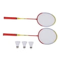 thumbnail image 1 of BOKYAN Professional Badminton Racket Set - 2 Player Lightweight Alloy Racquets with 3 Nylon Shuttlecocks and Carrying Case for Training & Sports Entertainment, Red (28.35 x 9.84 in / 72 x 25 cm), 1 of 9