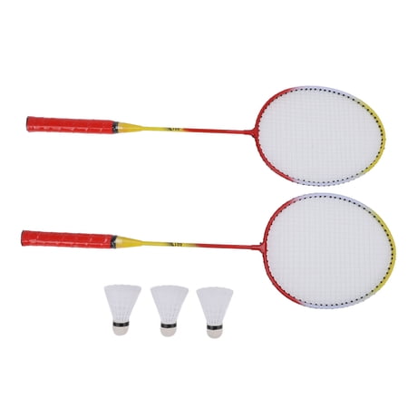 BOKYAN Professional Badminton Racket Set - 2 Player Lightweight Alloy Racquets with 3 Nylon Shuttlecocks and Carrying Case for Training & Sports Entertainment, Red (28.35 x 9.84 in / 72 x 25 cm)